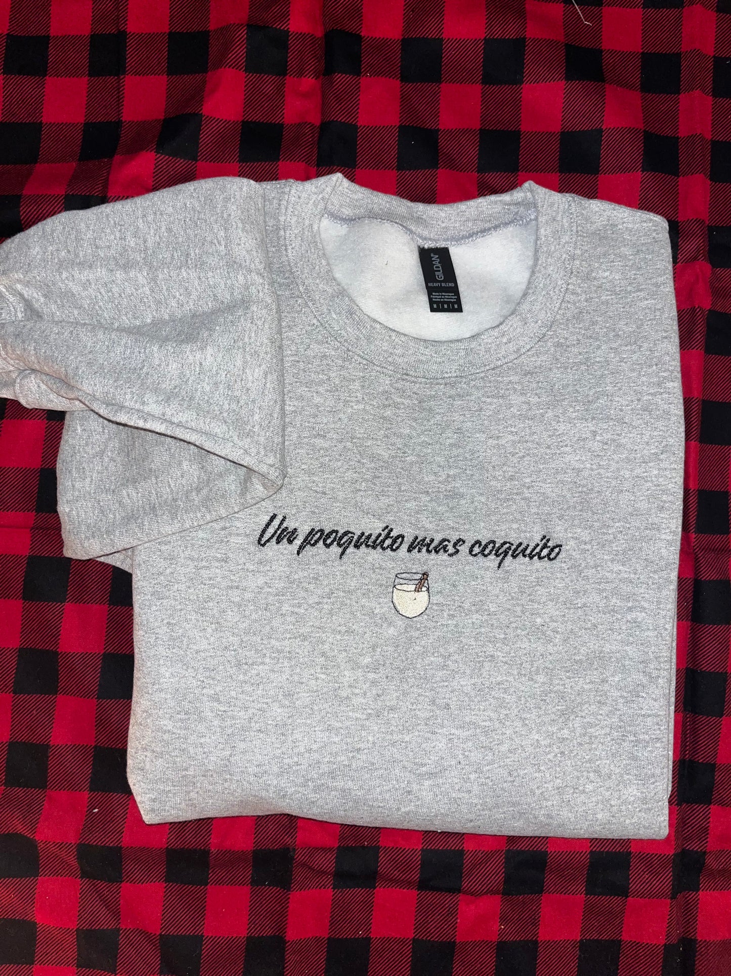 Un Poquito Mas Coquito Embroidered Holiday Crewneck Sweatshirt