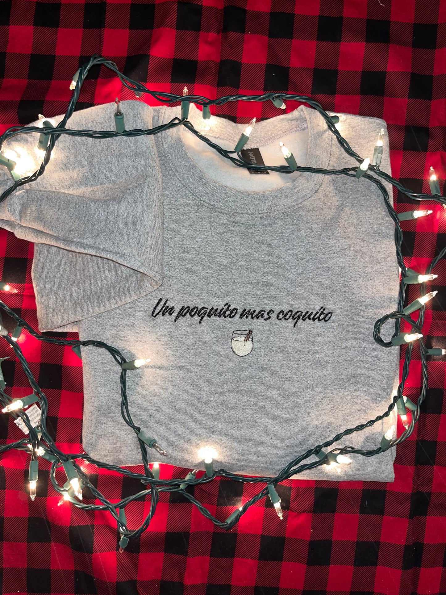 Un Poquito Mas Coquito Embroidered Holiday Crewneck Sweatshirt