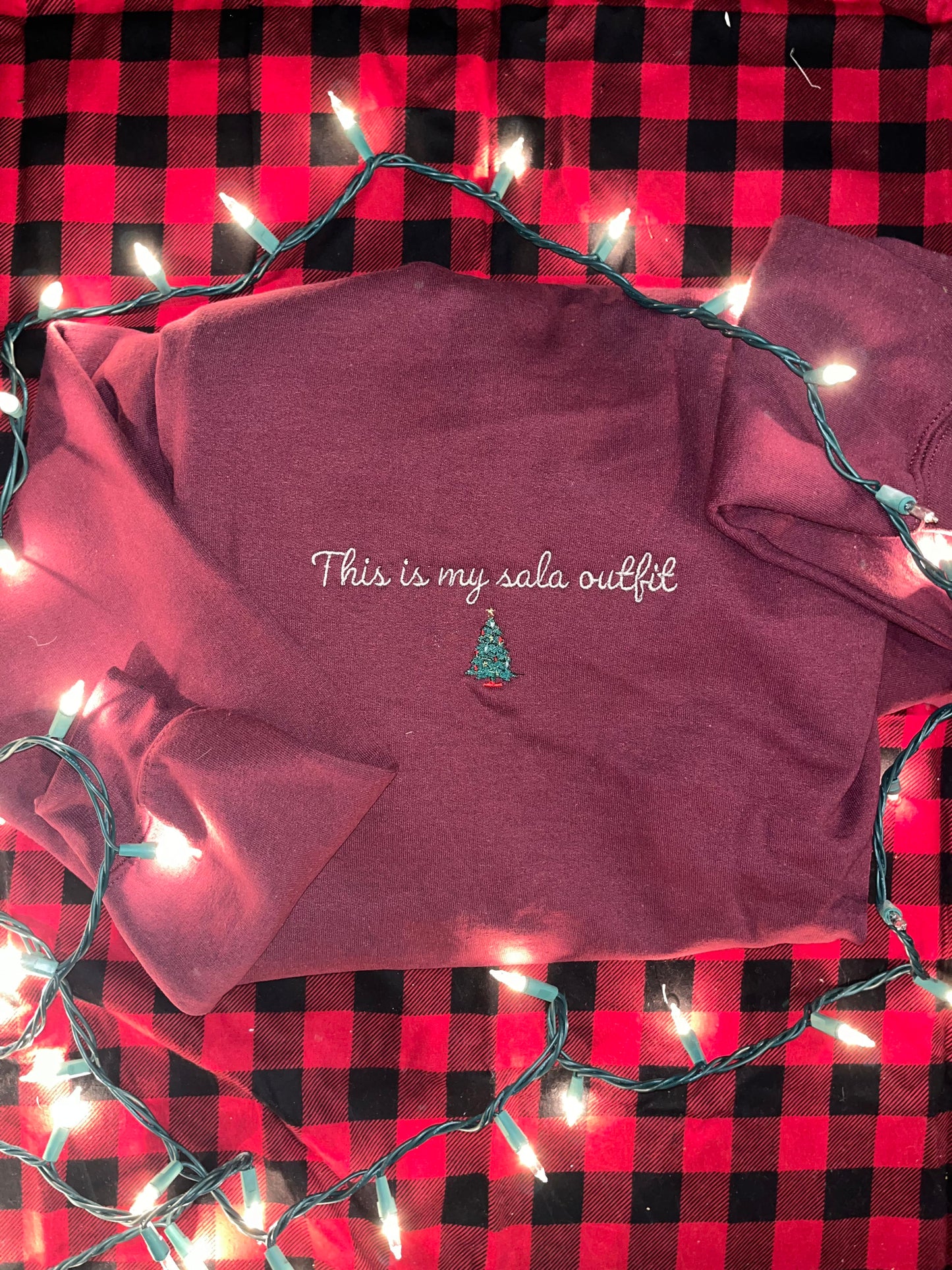 Sala Outfit Embroidered Holiday Crewneck Sweatshirt