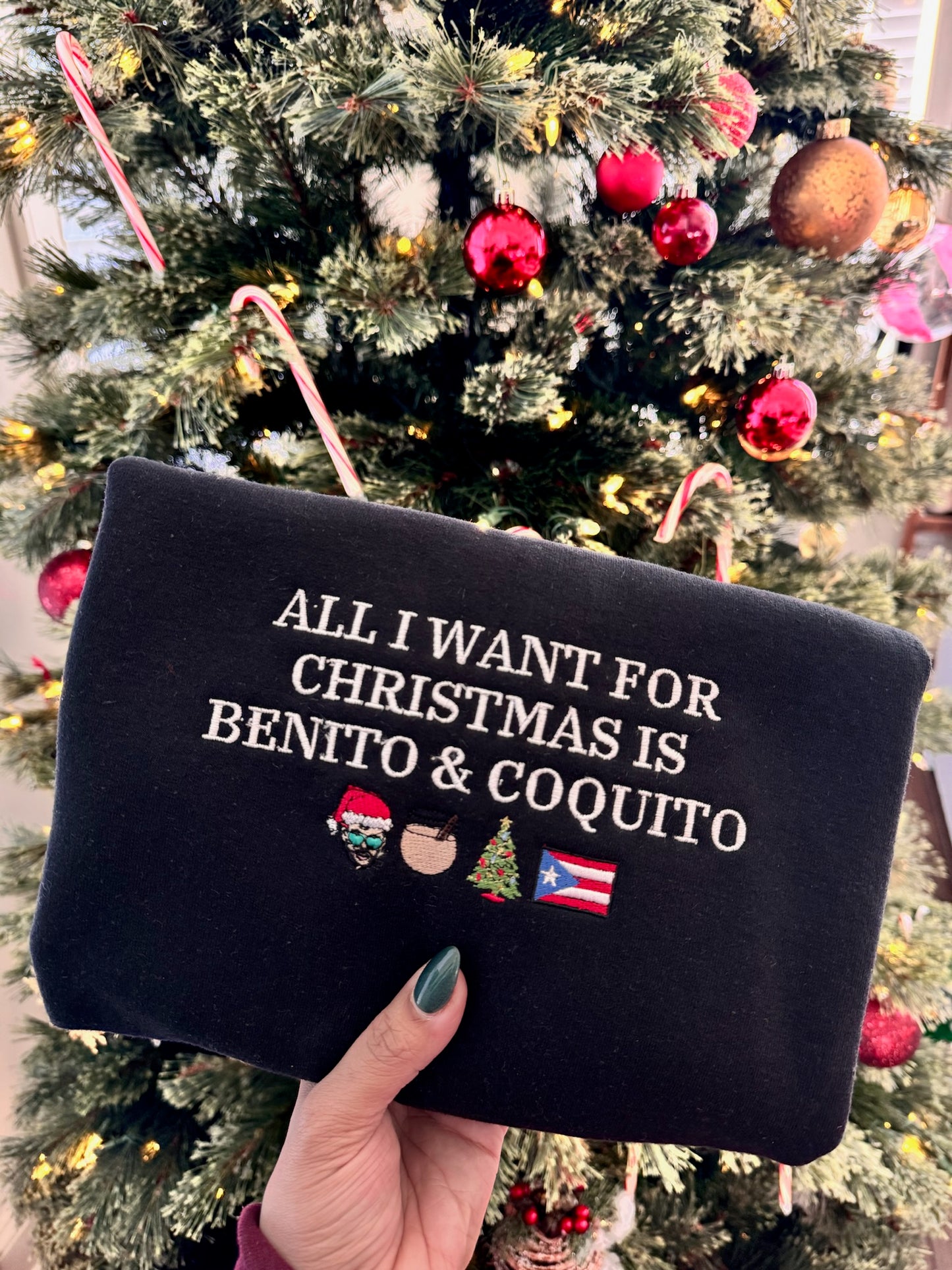 Limited Edition Bad Bunny Embroidered Holiday Crewneck Sweatshirt