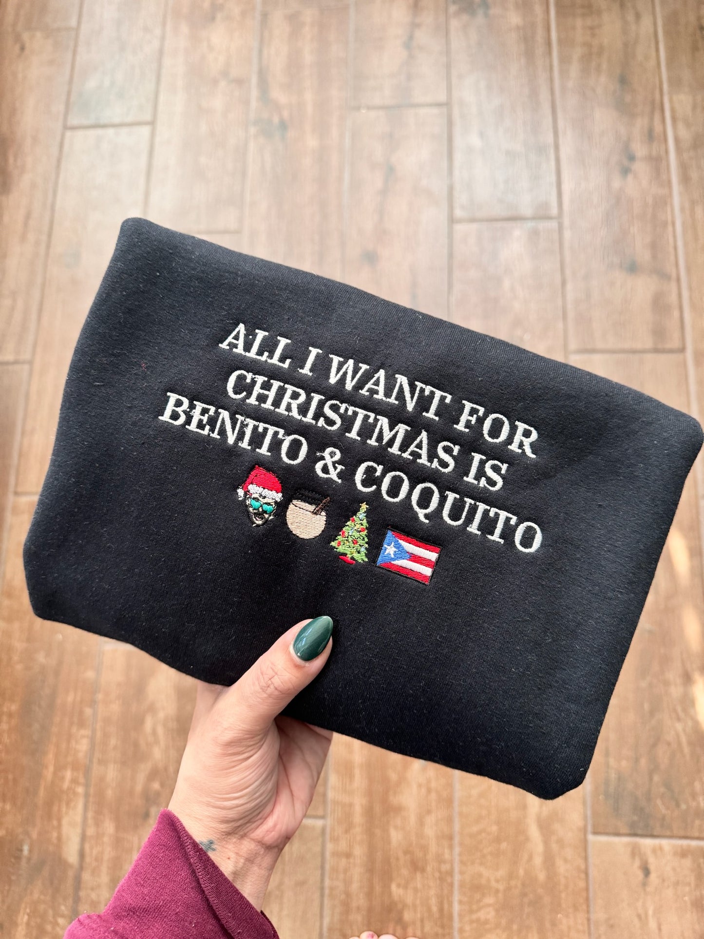 Limited Edition Bad Bunny Embroidered Holiday Crewneck Sweatshirt