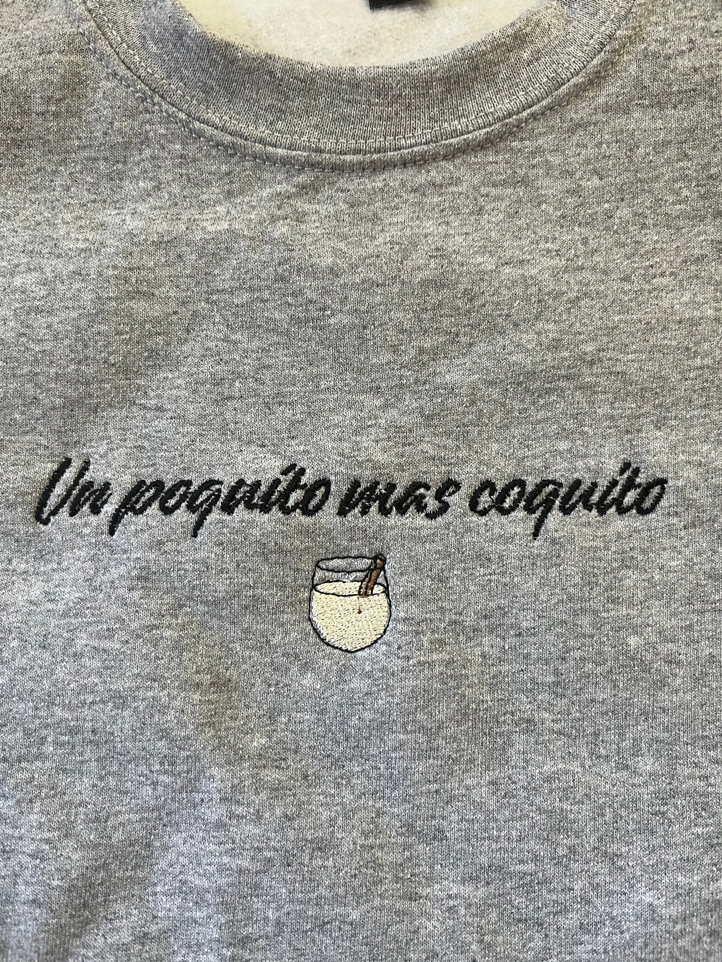 Un Poquito Mas Coquito Embroidered Holiday Crewneck Sweatshirt