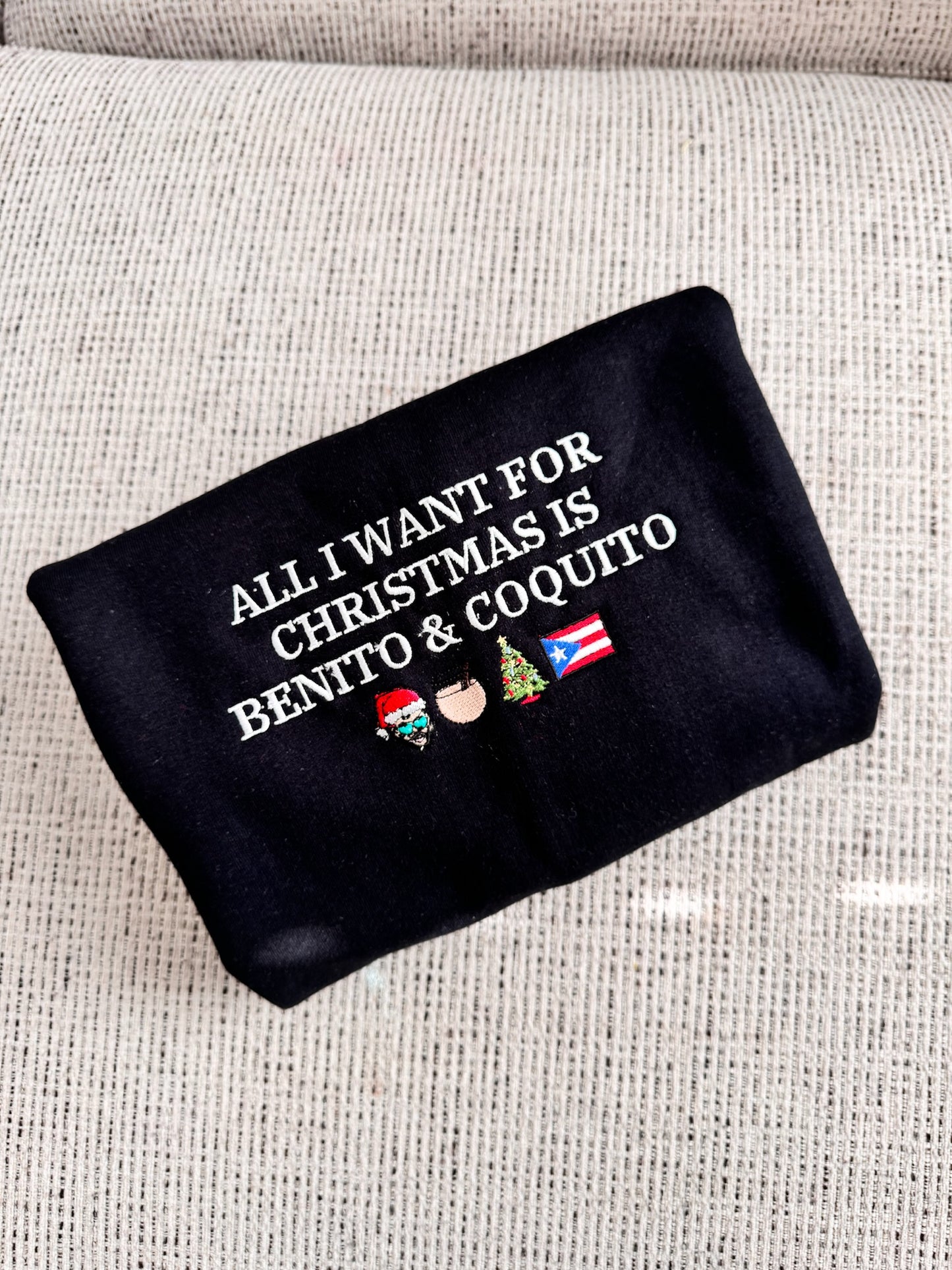 Limited Edition Bad Bunny Embroidered Holiday Crewneck Sweatshirt