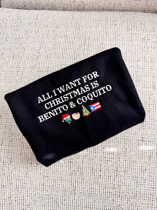 Limited Edition Bad Bunny Embroidered Holiday Crewneck Sweatshirt