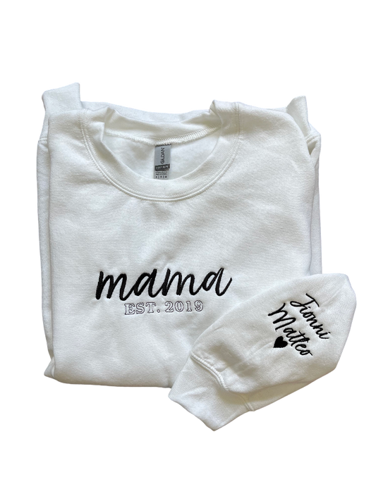 Mama Crewneck w/ Names on Sleeve